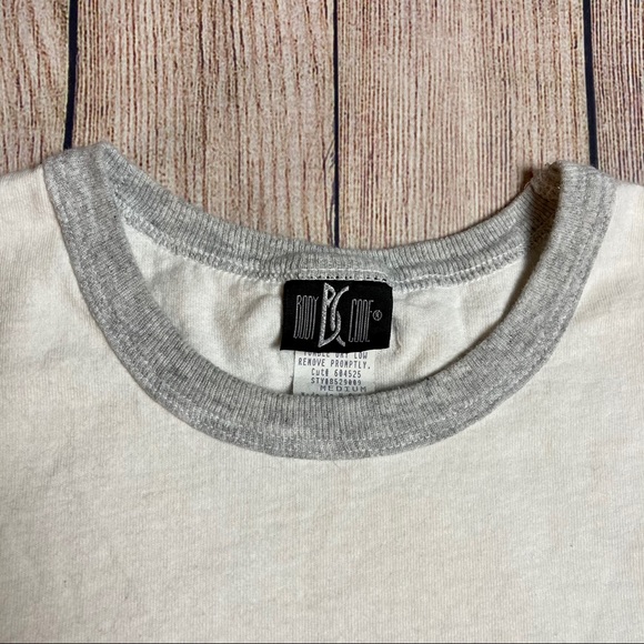 Body Code Short Sleeve T-Shirt Crop Top White/Grey - Picture 2 of 7